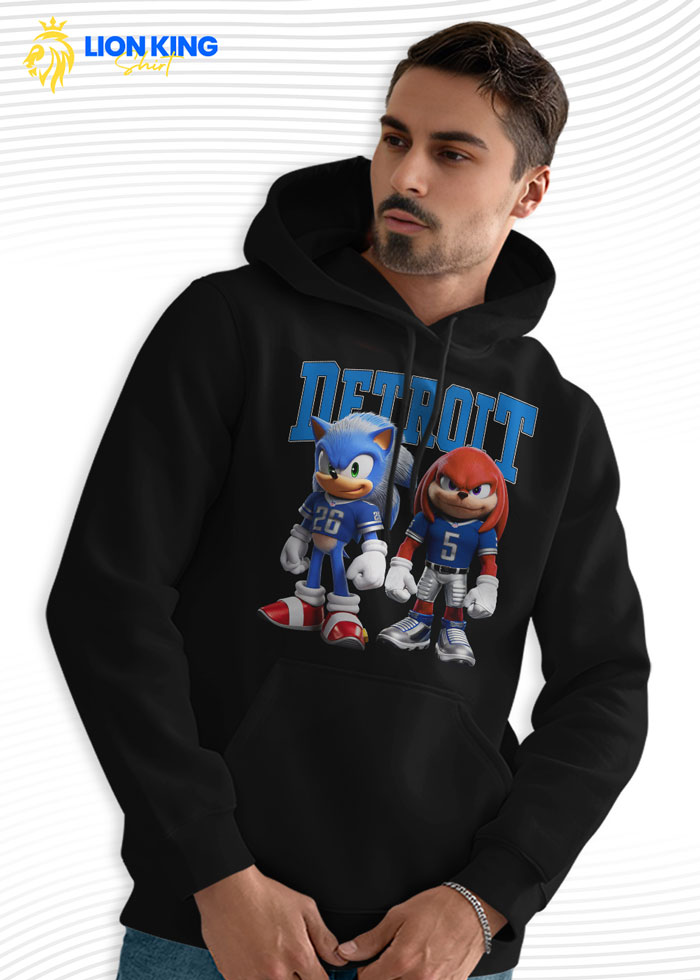 Detroit Lions Sonic And Knuckles Hoodie For Fans Detroit Lions Sonic And Knuckles Hoodie