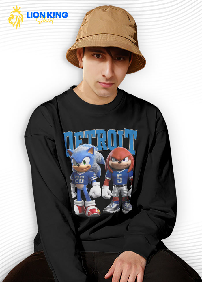 Detroit Lions Sonic And Knuckles Sweatshirt For Fans Detroit Lions Sonic And Knuckles Sweatshirt