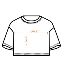 women crop top size chart
