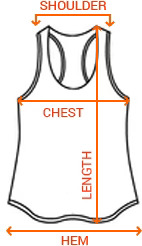 women tank top size chart
