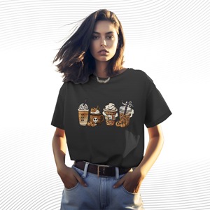Pumpkin Spice Latte Skeleton Halloween T Shirt