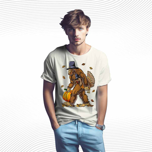 Bigfoot Turkey Pumpkin Thanksgiving Sasquatch T Shirt